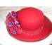 Fine   Millinery  Collection  by AUGUST  ACCESORIES  RED  WOOL  HAT WITH  BOW   eb-39970181